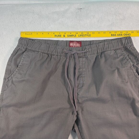 Matchstick Elastic Waist Joggers Pull On Chino Pants Men's Size 40 Gray - Picture 6 of 11